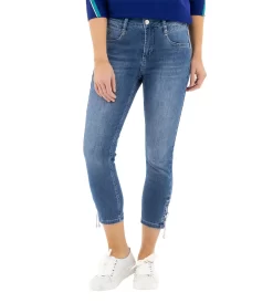 Jeans Mit Schnürdetail