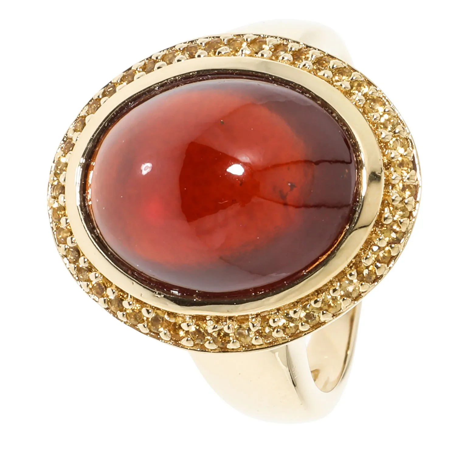 Entourage-Ring, Hessonit, Citrin, Vergoldet