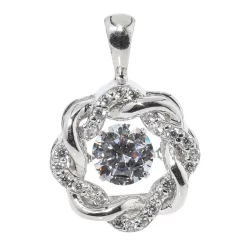 Entourage-Anhänger "Dancing Circle", Rhodiniert