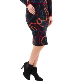 Jacquardrock Mit Kettenmuster