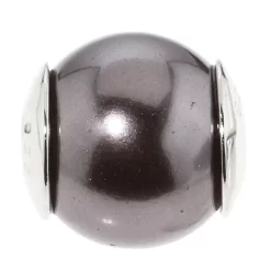 Perlen-Gleiter, Muschelkernperle, Ca. Ø 12 Mm, Silber 925 Poliert