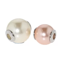 Gleiter-Set 2-teilig, Muschelkernperlen, Ø 12 Mm & Ø 10 Mm