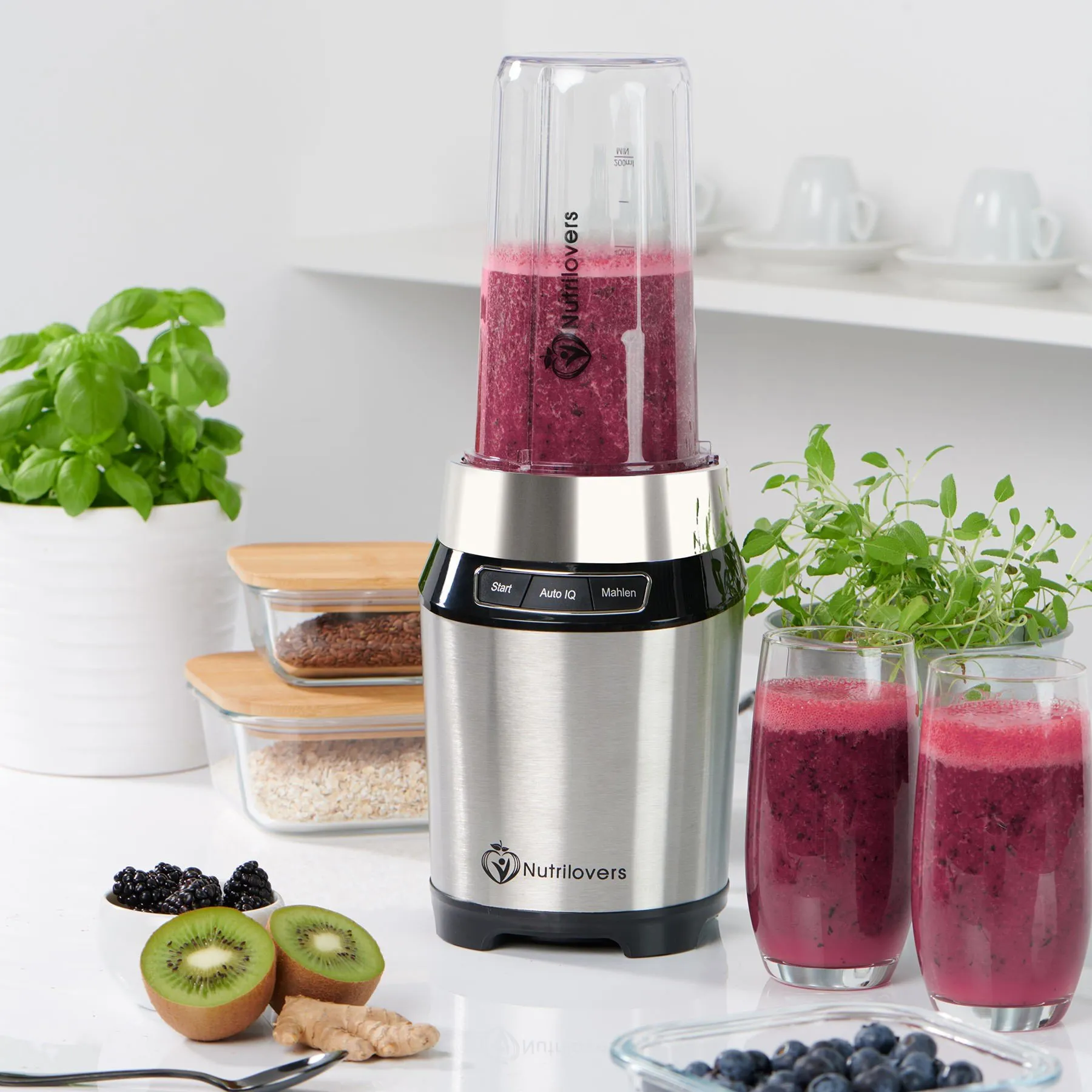 All-In-1 Mixer Mit 2 BehÀltern Und To-Go Deckeln