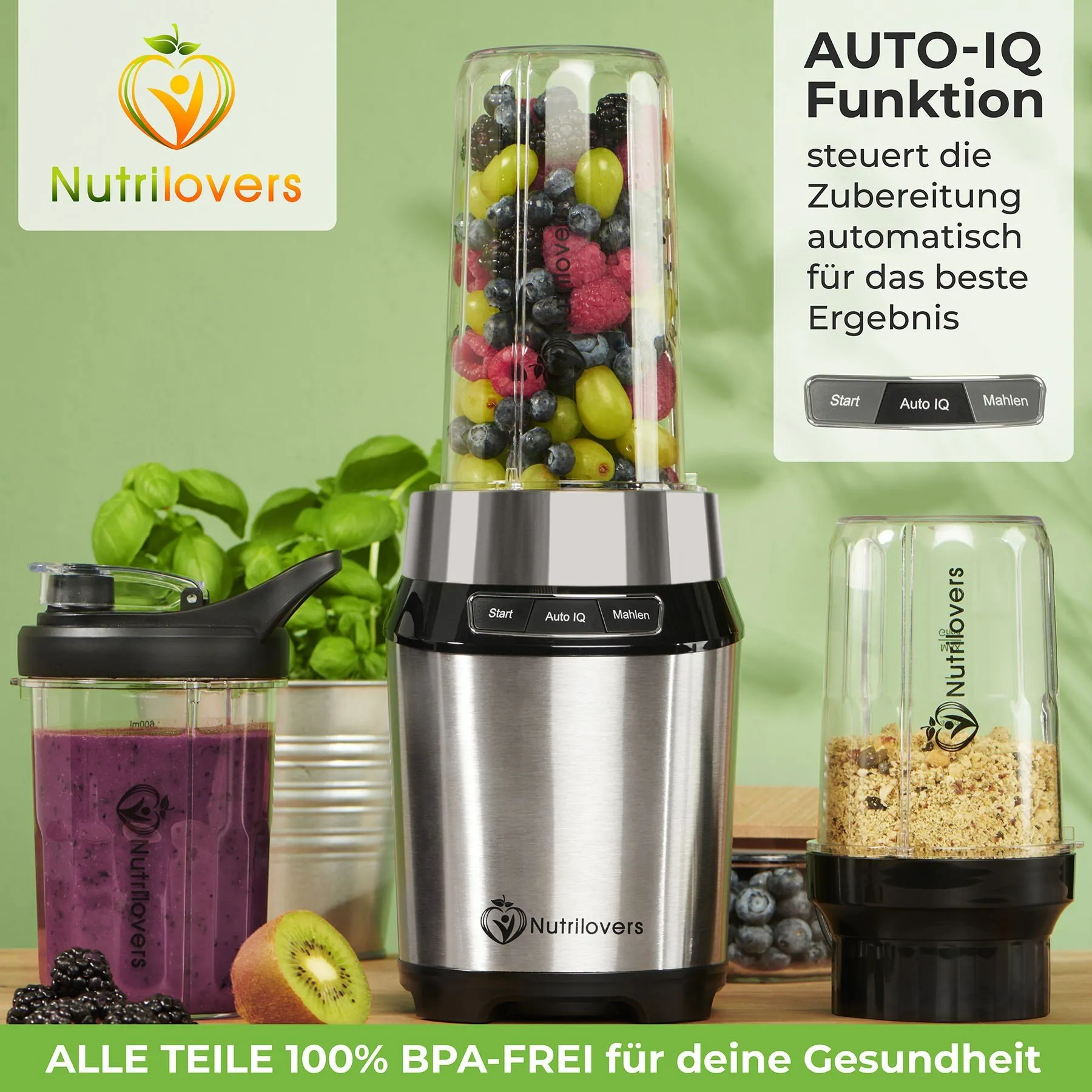 All-In-1 Mixer Mit 2 BehÀltern Und To-Go Deckeln - Image 8