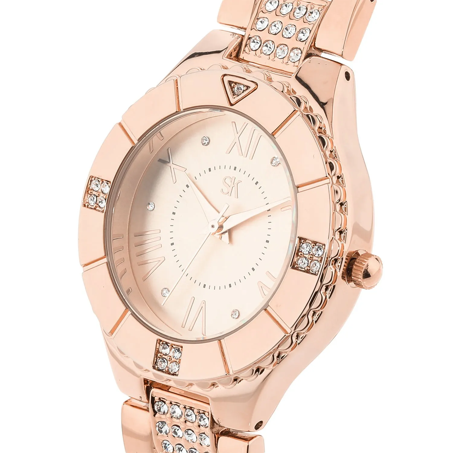 Armband-Uhr "Elegant Glam", Metall-Gliederarmband - Image 3