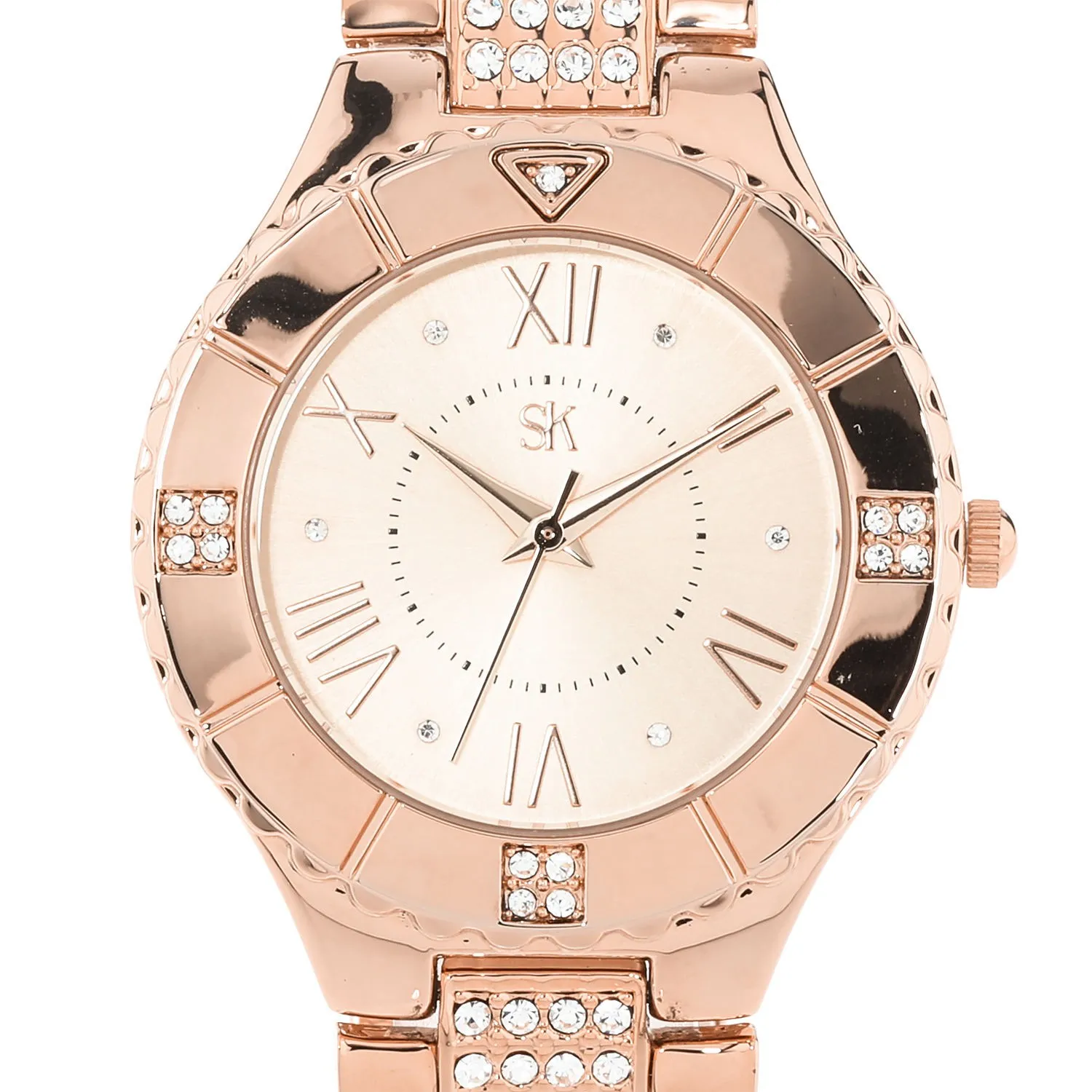 Armband-Uhr "Elegant Glam", Metall-Gliederarmband