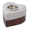 Edelstahl/Mangoholz Teelicht Herzform, 16 Cm