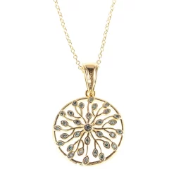 Kreis-Anhänger, Blaue Diamanten, Silber 925, Zertifikat