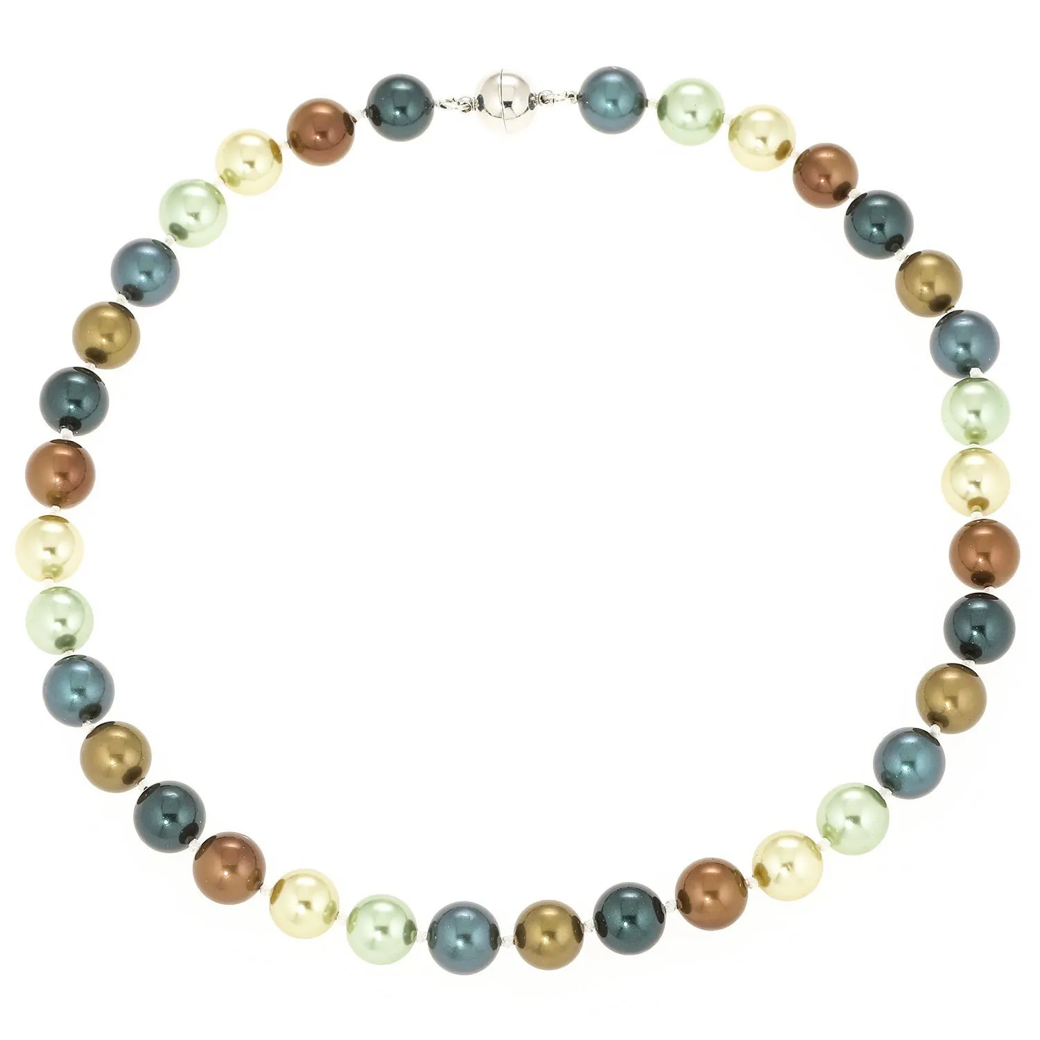 Collier & Armband "Golden Breeze", Muschelkernperlen, Ø 12 Mm - Image 3