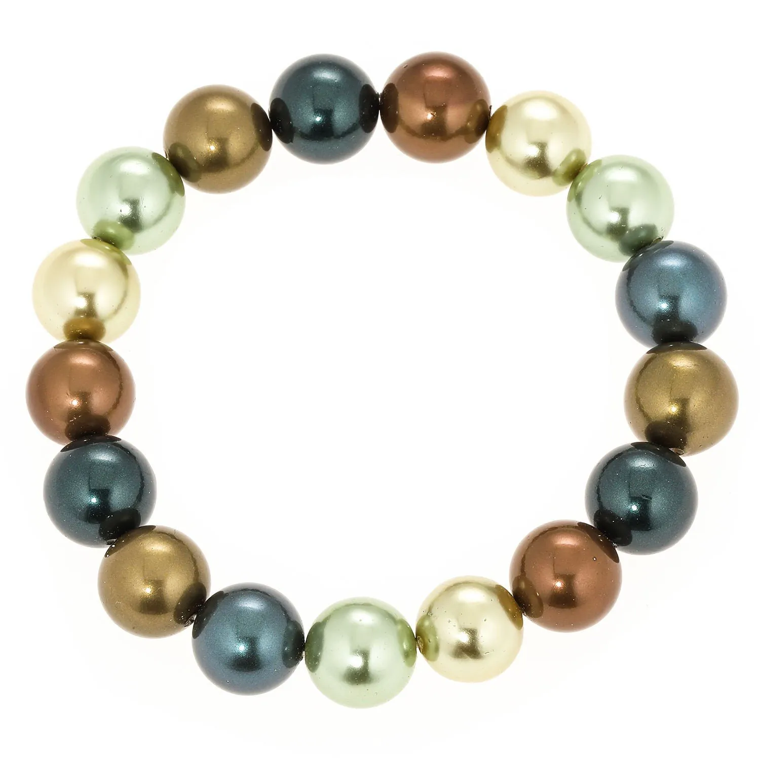 Collier & Armband "Golden Breeze", Muschelkernperlen, Ø 12 Mm - Image 4