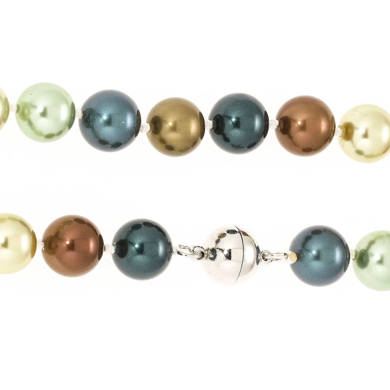 Collier & Armband "Golden Breeze", Muschelkernperlen, Ø 12 Mm - Image 5