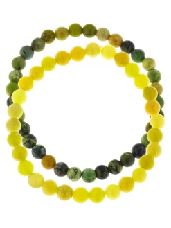 Armband-Set: Zitronen-Chrysopras & Jade