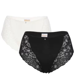 2er Pack Maxi Slip Spitze & Strasssteinchen