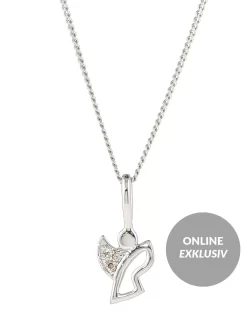 Schutzengel-Anhänger, 3 Diamanten, 0,02 Ct., Silber 925