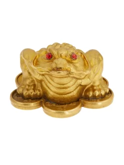 Reichtumskröte, Messing Vergoldet