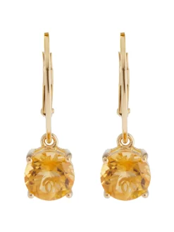 Sonnenjahr-Ohrhänger, Citrin, Silber 925