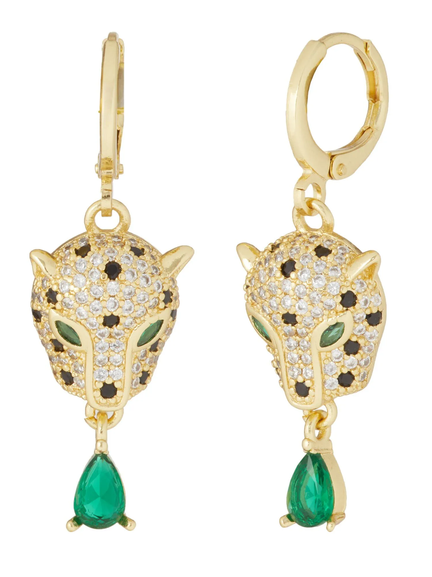 OhrhÀnger "Golden Cat", Zirkonia, Vergoldet