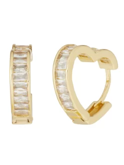 Herz-Creolen "Endless Love", Zirkonia, Vergoldet