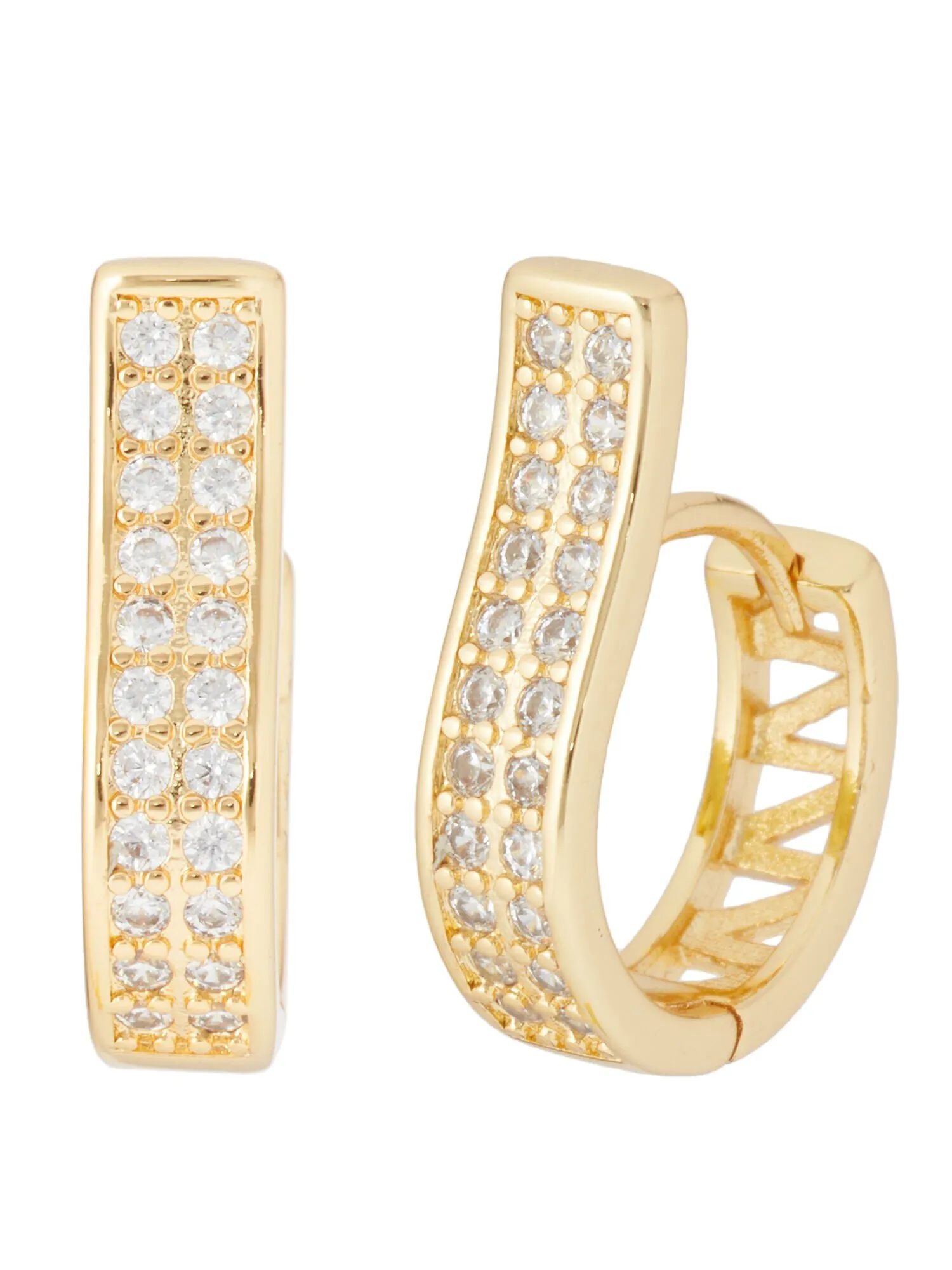 Creolen "Brilliant Bridge", Zirkonia, Vergoldet