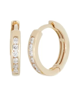 Klapp-Creolen, Brillanten, Gelbgold 585