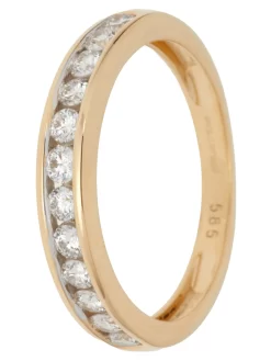 Rivière-Ring, Brillanten, Gelbgold 585