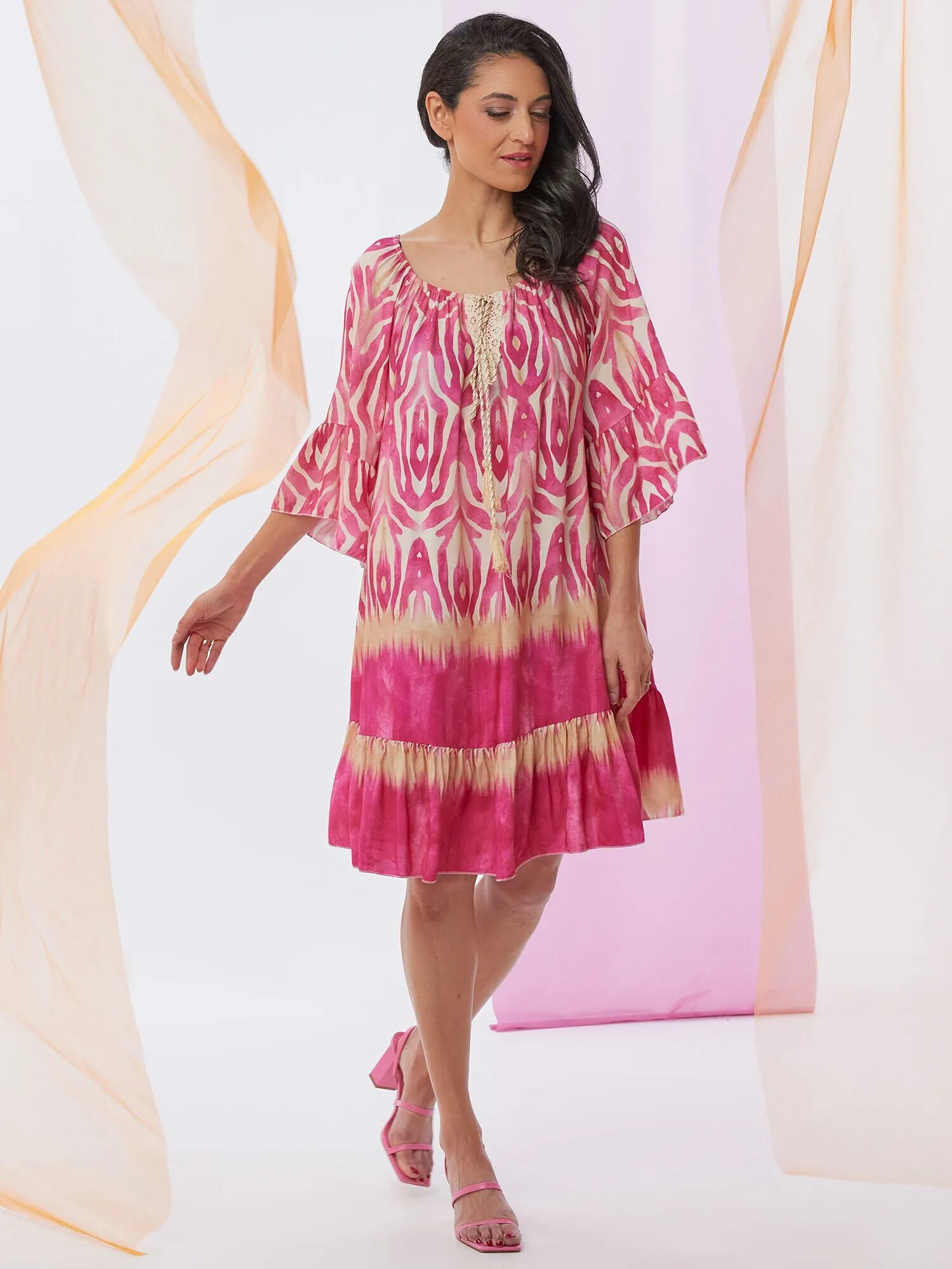 Tunika Kleid Im Ethnodruck