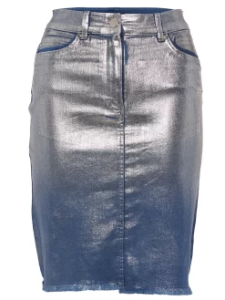 Jeansrock Mit Folienprint