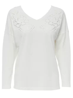 Sweatshirt Mit Lochstickerei