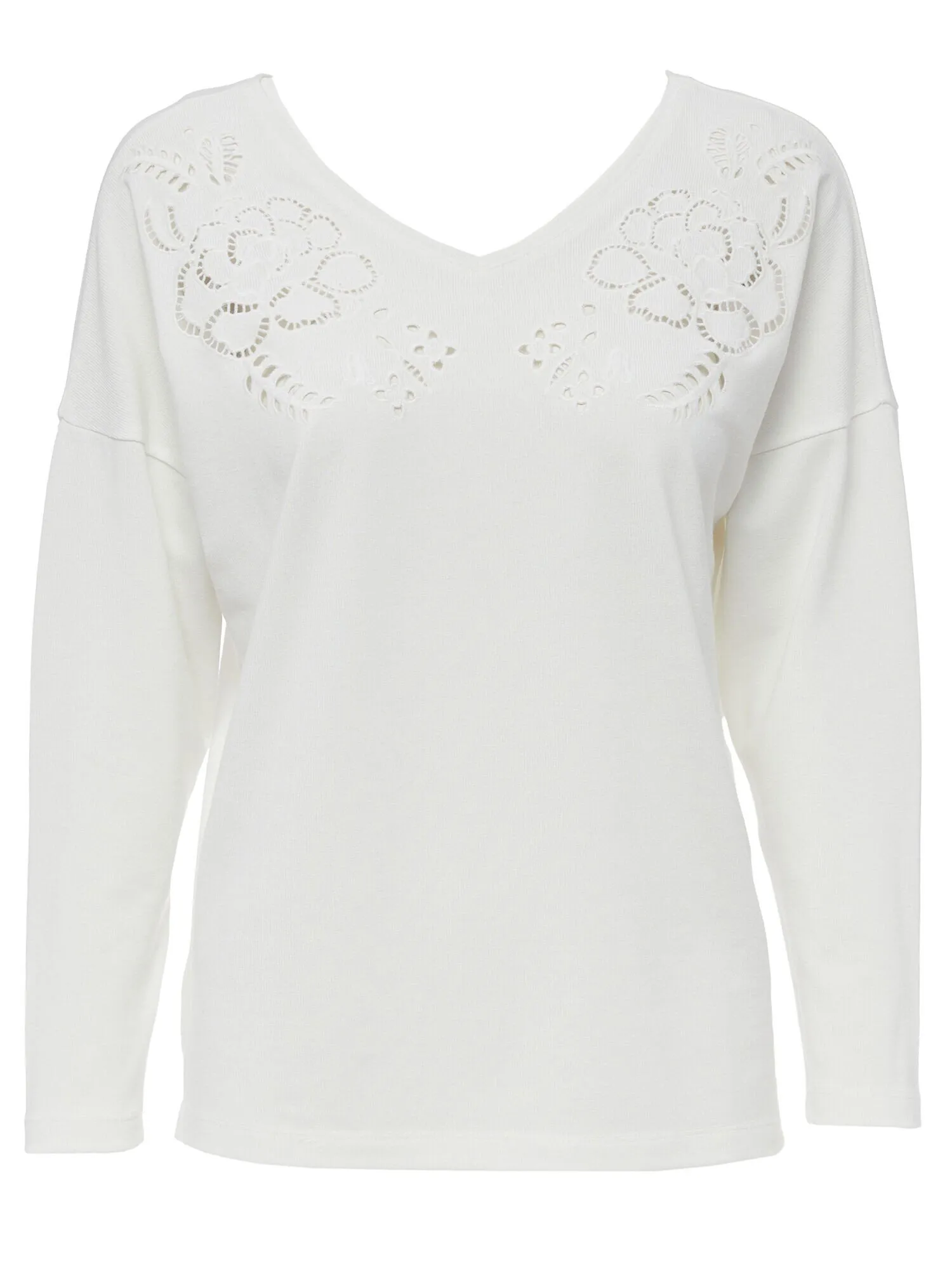 Sweatshirt Mit Lochstickerei