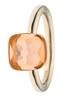 Solitär-Ring "Everybody's", Zirkonia, Silber 925, Vergoldet