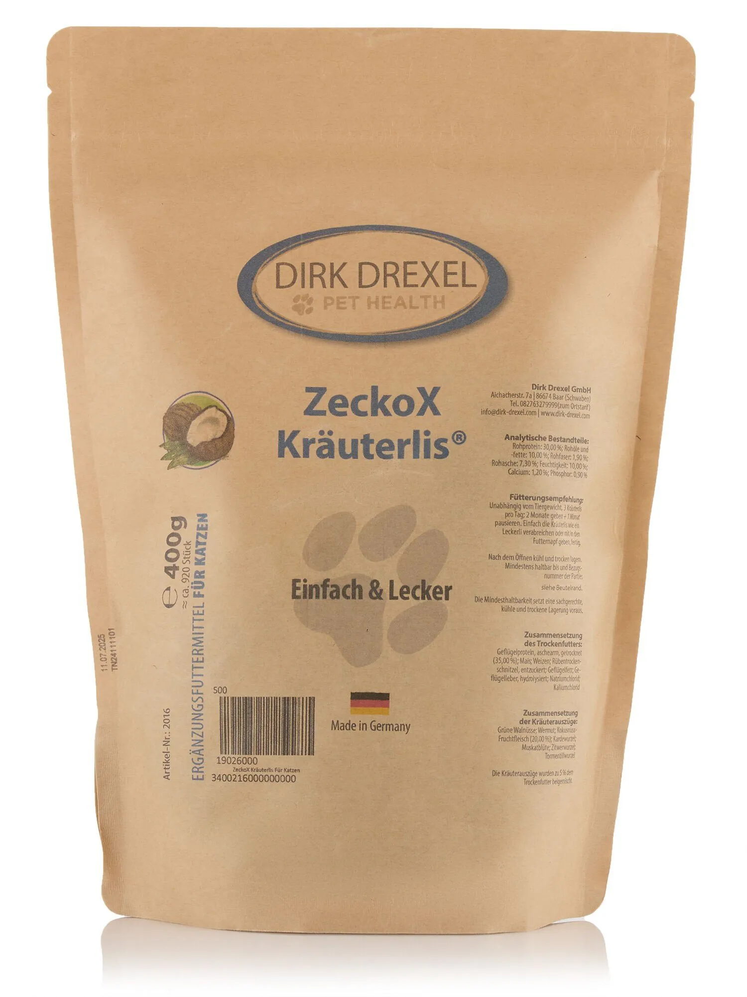 ZeckoX Kräuterlis Für Katzen, 400g