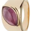 Solitär-Ring Rubin, Silber 925, Vergoldet