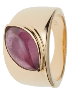 Solitär-Ring Rubin, Silber 925, Vergoldet