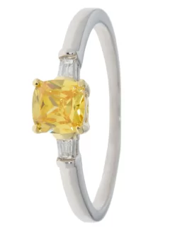Trilogie-Ring "Golden Star", Zirkonia