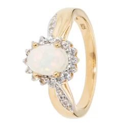 Entourage-Ring, Afrikanischer Opal, Weißtopas