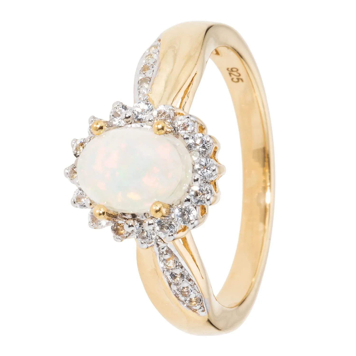 Entourage-Ring, Afrikanischer Opal, Weißtopas